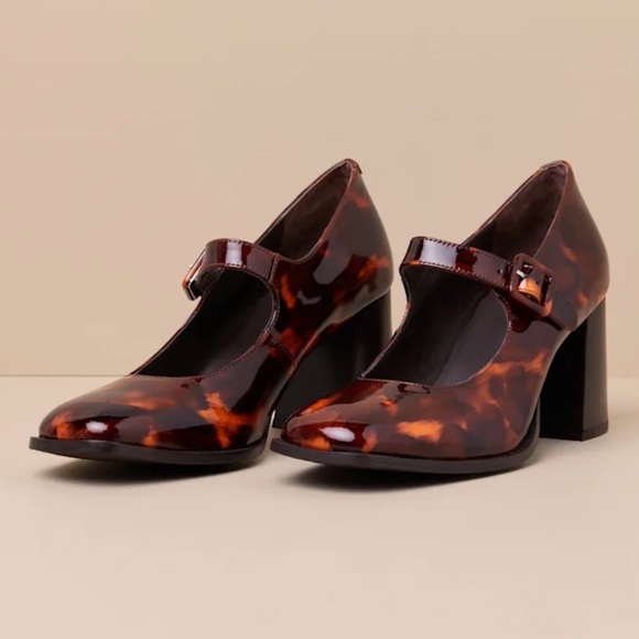 Seychelles Play Pretend Tortoise Brown Patent Mary Jane Pumps Size 8M - Picture 3 of 16